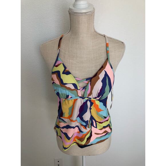 Salt & Cove Multi Color Zebra Tankini Top - XS - Picture 2 of 3